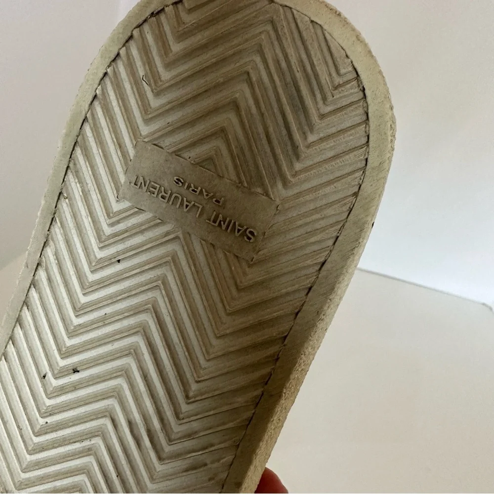 YSL Mid top sneaker with appliqué “Love” “Stars” and glitter panels 43.5 - Picture 9 of 12